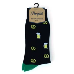 - No Manufacturer - Gifts & Apparel Black Socks With Pretzles & Beer (Pair)