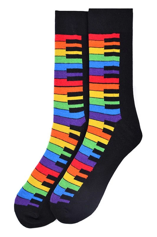 - No Manufacturer - Gifts & Apparel Men's - Rainbow Piano Keys Socks (Pair) - No Manufacturer - Gifts & Apparel Men's - Rainbow Piano Keys Socks (Pair)