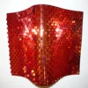 Mardi Gras Spot Red/Gold Metallic Sequin Sheeting 10 Yards X 8" (Roll) Petal Paper