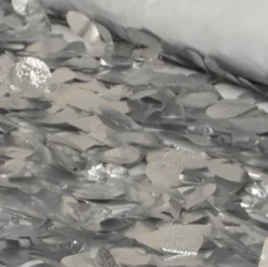 Mardi Gras Spot Embossed Silver & White Petal Paper 30' X 3' (Roll)