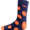 MGSPOT Gifts & Apparel Basketballs On Navy Socks (Pair)