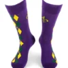 MGSPOT Mardi Gras Harlequin Socks With Fleur De Lis (Pair) 2 MGSPOT Mardi Gras Harlequin Socks With Fleur De Lis (Pair)