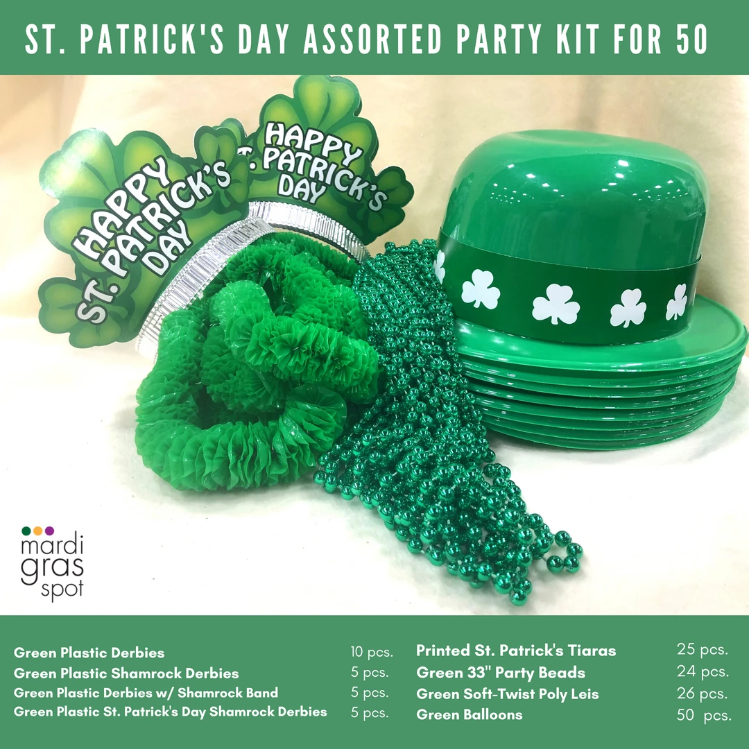 Plush Appeal, LLC St. Patrick's Day Assorted Party Kit For 50 (Each) Plush Appeal, LLC St. Patrick's Day Assorted Party Kit For 50 (Each)