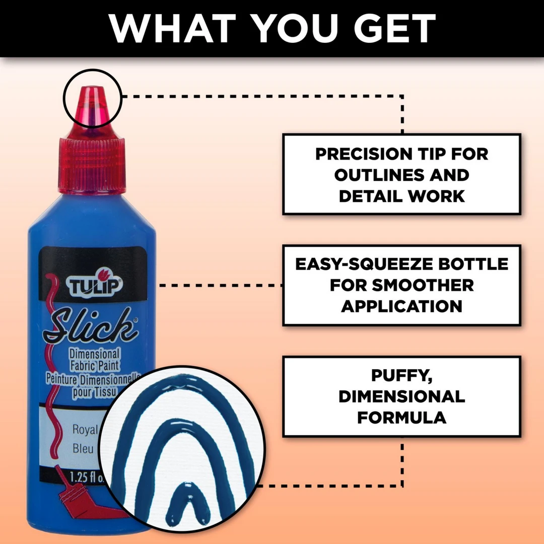 Plush Appeal, LLC Dimensional Fabric Paint Slick (6 Pack Set) Party Supplies 4 Plush Appeal, LLC Dimensional Fabric Paint Slick (6 Pack Set) Party Supplies