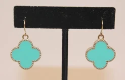 Sale Clover Earrings Turquoise And Gold (Each) Gifts & Apparel