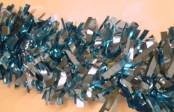 Mardi Gras Spot Turquoise Metallic Twist 4" X 25' (Roll) Petal Paper