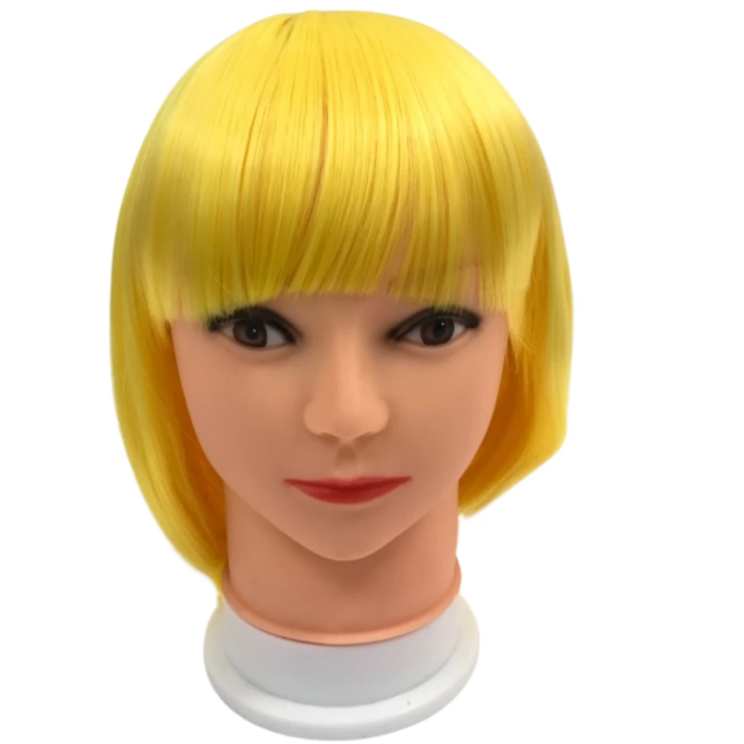 Mardi Gras Spot Yellow Bob Wig (Each) Party Supplies Mardi Gras Spot Yellow Bob Wig (Each) Party Supplies