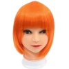 Mardi Gras Spot Neon Orange Bob Wig With Bangs (Each) 2 Mardi Gras Spot Neon Orange Bob Wig With Bangs (Each)