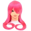 Mardi Gras Spot Neon Pink Long Curled Wig (Each)