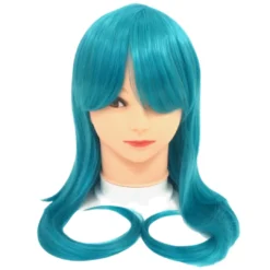 Mardi Gras Spot Aqua Long Curled Wig (Each)