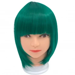 Mardi Gras Spot Green Bob Wig (Each)