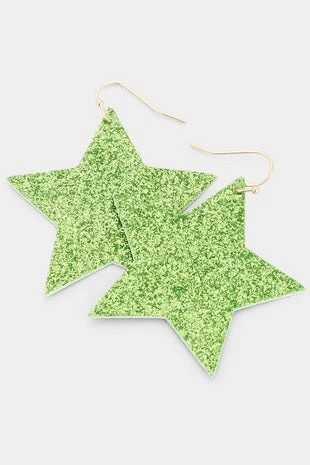 Sale Gifts & Apparel Green Glitter Star Earrings (Pair) 3 Sale Gifts & Apparel Green Glitter Star Earrings (Pair)