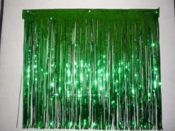 Mardi Gras Spot Green Metallic Extra Long Crinkle Fringe - 30 X 3 (Roll)