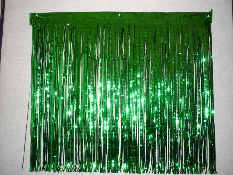 Mardi Gras Spot Green Metallic Extra Long Crinkle Fringe - 30 X 3 (Roll) 3 Mardi Gras Spot Green Metallic Extra Long Crinkle Fringe - 30 X 3 (Roll)