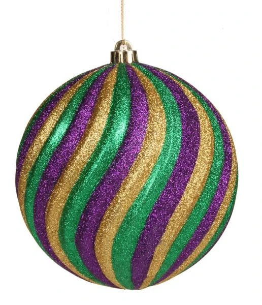 Plush Appeal, LLC Party Supplies Purple, Green And Gold Glitter Swirl Ball 150mm (Each) 3 Plush Appeal, LLC Party Supplies Purple, Green And Gold Glitter Swirl Ball 150mm (Each)
