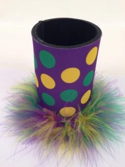 Sale Party Supplies Polka Dot Mardi Gras Coozie (Each)