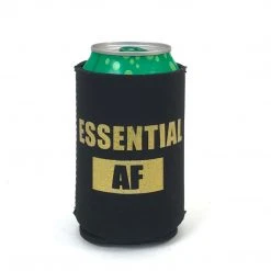 Mardi Gras Spot Party Supplies Essential AF Black Coozie With Gold Lettering (Each)