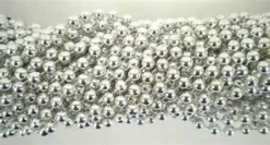 Plush Appeal, LLC 48 Inch 8mm Metallic Silver Mardi Gras Beads (Dozen)