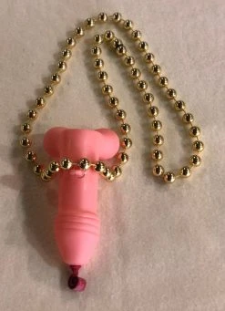 SB21250 36" 12mm Penis On Gold Necklace (Each) Beads