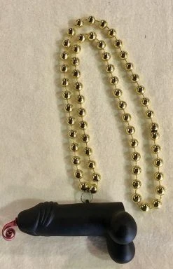 SBDOZEN 36" 12mm Brown Penis On Gold Necklace (Dozen)