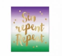 Sale Sin, Repent, Repeat Beverage Napkins (Pack Of 20) Party Supplies