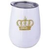 Plush Appeal, LLC White Stainless Stemless Wine Tumbler With Crown 10oz (Each) 1 Plush Appeal, LLC White Stainless Stemless Wine Tumbler With Crown 10oz (Each)