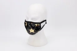 Sale Gifts & Apparel Gold Stars And Black Sequins On Black Mask With Adjustable Straps (Each)