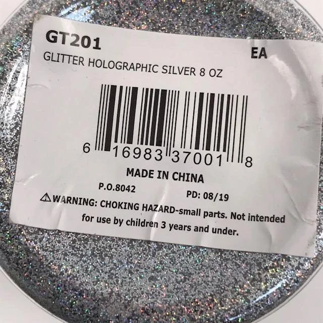 Mardi Gras Spot 8oz Glitter - Holographic Silver (Each) 4 Mardi Gras Spot 8oz Glitter - Holographic Silver (Each)