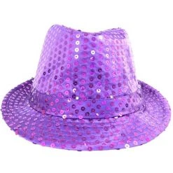 Mardi Gras Spot Purple LED Fedora With 14 White Lights (Each) Light-Ups