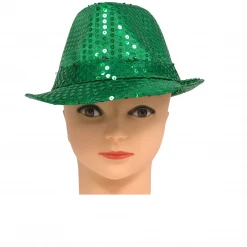 Mardi Gras Spot Green LED Fedora With 14 White Lights (Each) 7 Mardi Gras Spot Green LED Fedora With 14 White Lights (Each)