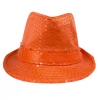 Mardi Gras Spot Light-Ups Neon Orange LED Fedora With 14 White Lights (Each) 2 Mardi Gras Spot Light-Ups Neon Orange LED Fedora With 14 White Lights (Each)