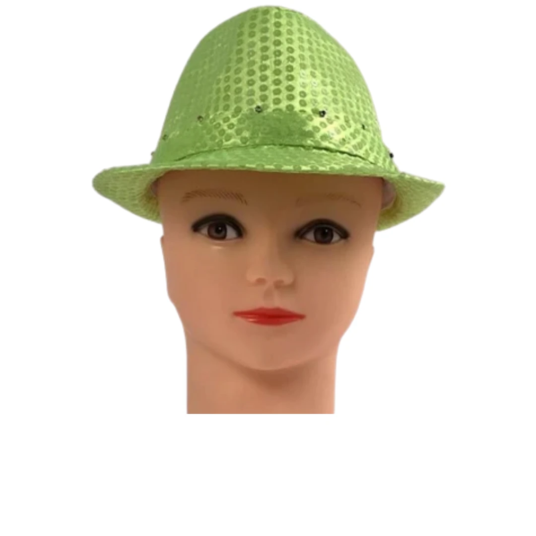 Mardi Gras Spot Light-Ups Neon Yellow LED Fedora With 14 White Lights (Each) 5 Mardi Gras Spot Light-Ups Neon Yellow LED Fedora With 14 White Lights (Each)