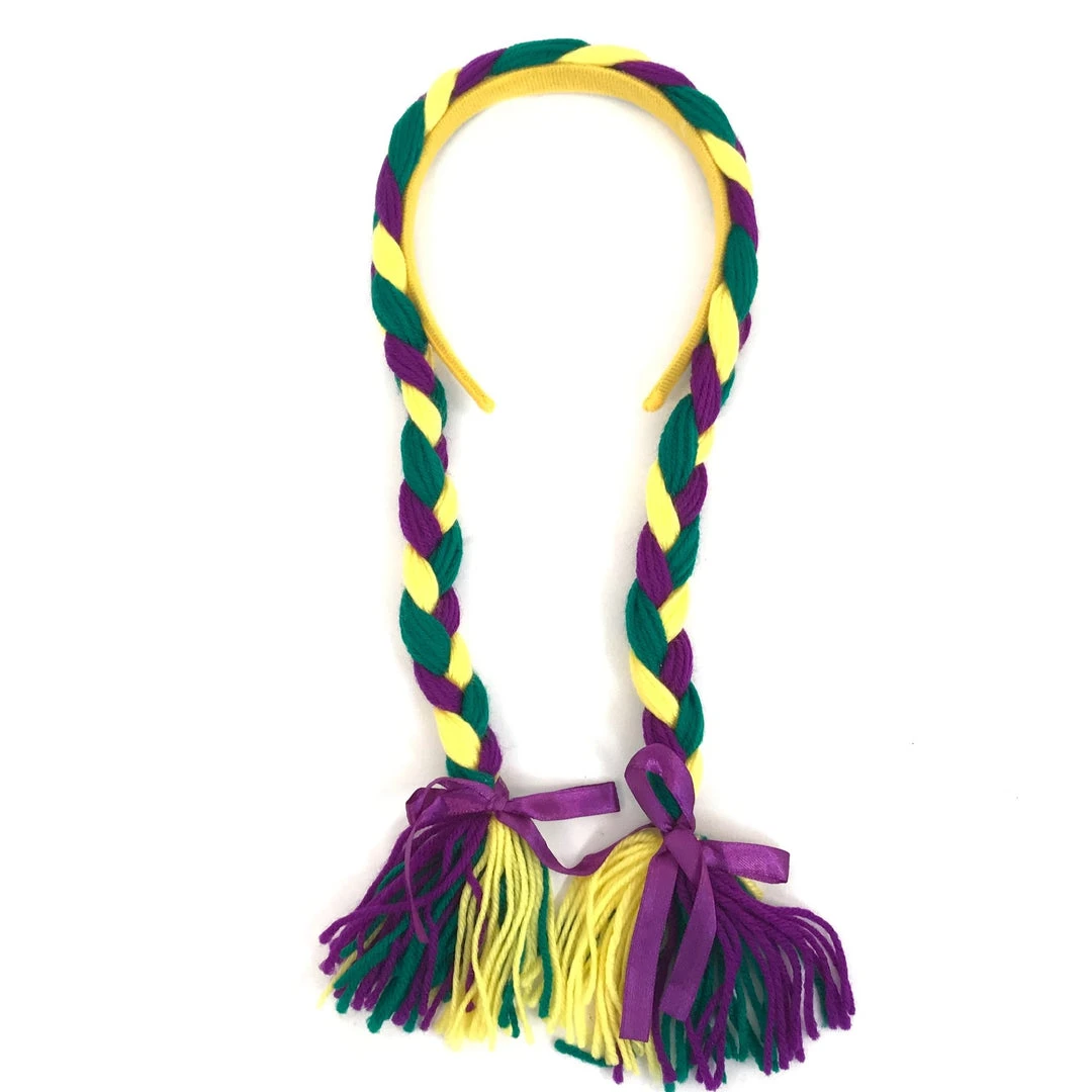 Sale Headbands Purple, Green And Yellow Braided Pigtail Head Bopper (Each) 3 Sale Headbands Purple, Green And Yellow Braided Pigtail Head Bopper (Each)