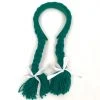 Sale Headbands Green Braided Pigtails With White Ribbon Head Bopper (Each)