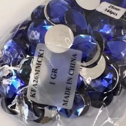 Mardi Gras Spot Party Supplies 26mm Round Plastic Stones - Royal Blue (Gross)