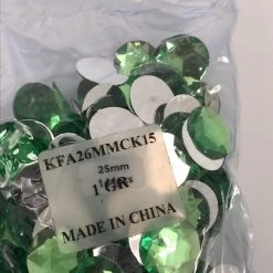 Mardi Gras Spot Party Supplies 26mm Round Plastic Stones - Light Green (Gross)