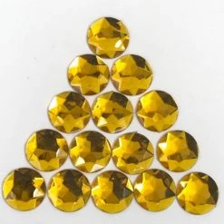 Sale 26mm Round Plastic Stones - Gold (Gross)