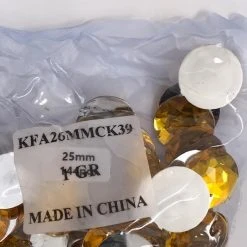Sale 26mm Round Plastic Stones - Gold (Gross)