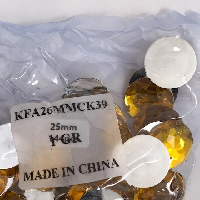 Sale 26mm Round Plastic Stones - Gold (Gross) 4 Sale 26mm Round Plastic Stones - Gold (Gross)