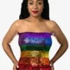 - No Manufacturer - Gifts & Apparel Rainbow Sequin Tube Top (13" X 13")