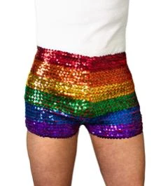 - No Manufacturer - Rainbow Sequin Shorts (L/XL) Gifts & Apparel