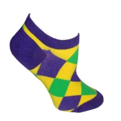 Sale Purple, Green And Yellow Diamond Footies - Child (Pair)