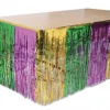 Sale Party Supplies Purple, Green And Gold Metallic Table Skirt 30" X 14' (Each)