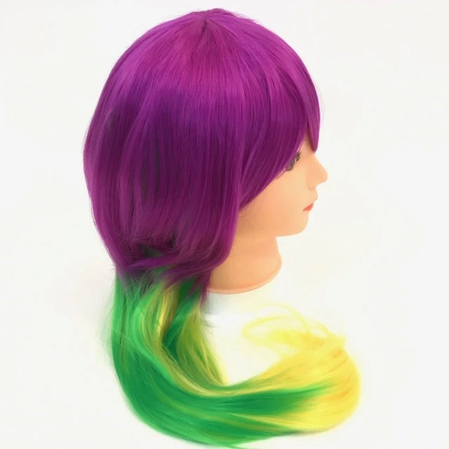 Mardi Gras Spot Purple, Green And Yellow Long Curled Wig (Each) Party Supplies 4 Mardi Gras Spot Purple, Green And Yellow Long Curled Wig (Each) Party Supplies